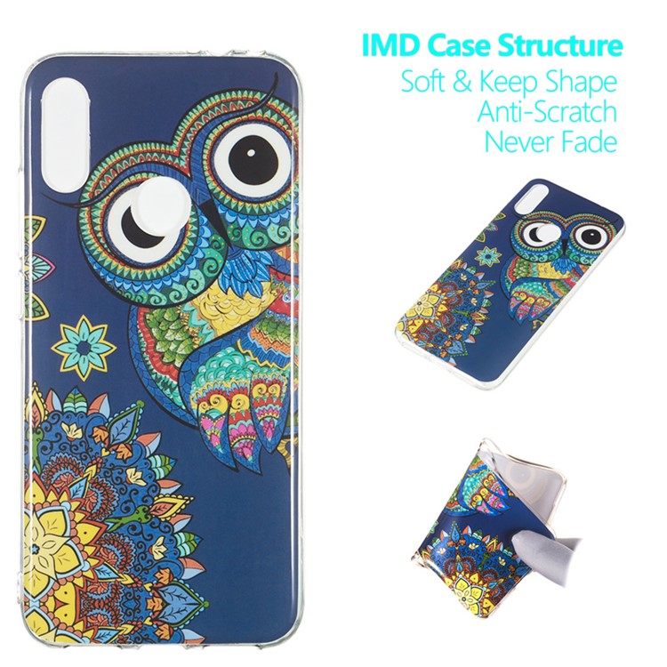 Noctilucent IMD TPU Case for Xiaomi Redmi Note 7S / Note 7 / Note 7 Pro (India) - Owl Pattern-2