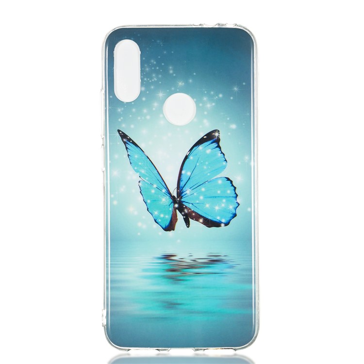 Caso Noctilucente IMD TPU Para Xiaomi Redmi Note 7s / Nota 7 / Nota 7 Pro (India) - Mariposa Azul-2