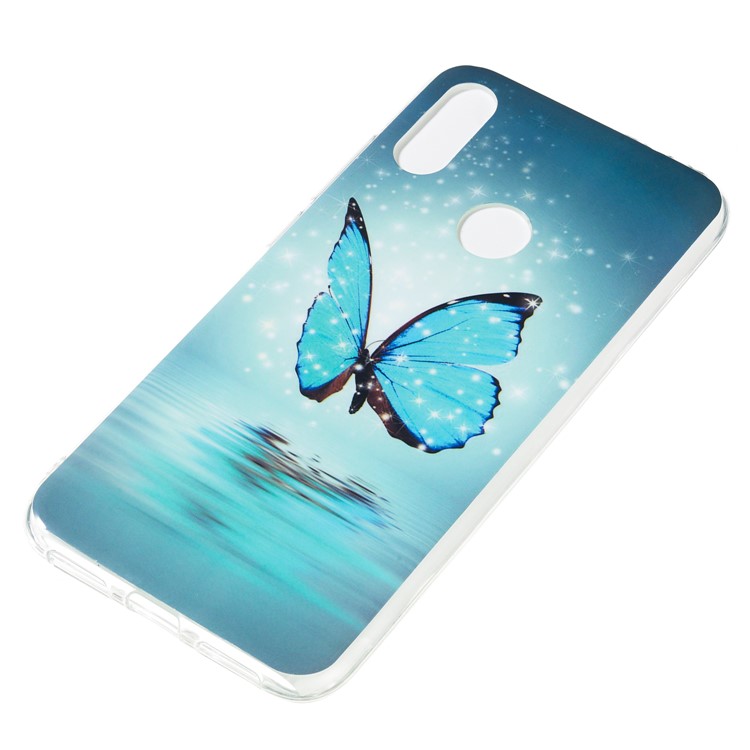 Caso Noctilucente IMD TPU Para Xiaomi Redmi Note 7s / Nota 7 / Nota 7 Pro (India) - Mariposa Azul-3