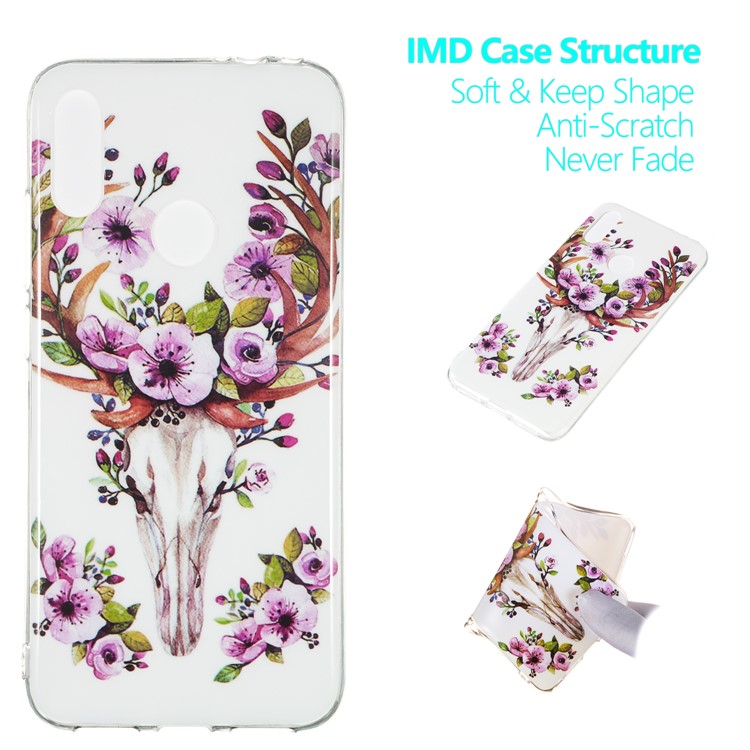 Noctilucent IMD TPU Case for Xiaomi Redmi Note 7S / Note 7 / Note 7 Pro (India) - Flowered Elk-1