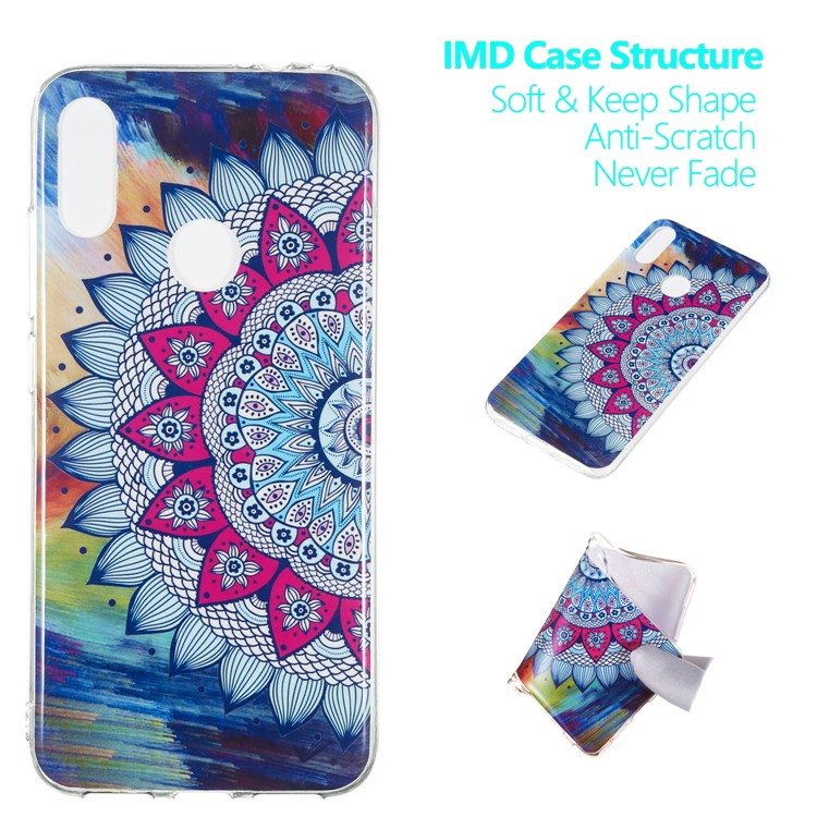 Noctilucent IMD TPU Case for Xiaomi Redmi Note 7S / Note 7 / Note 7 Pro (India) - Flower Pattern-1