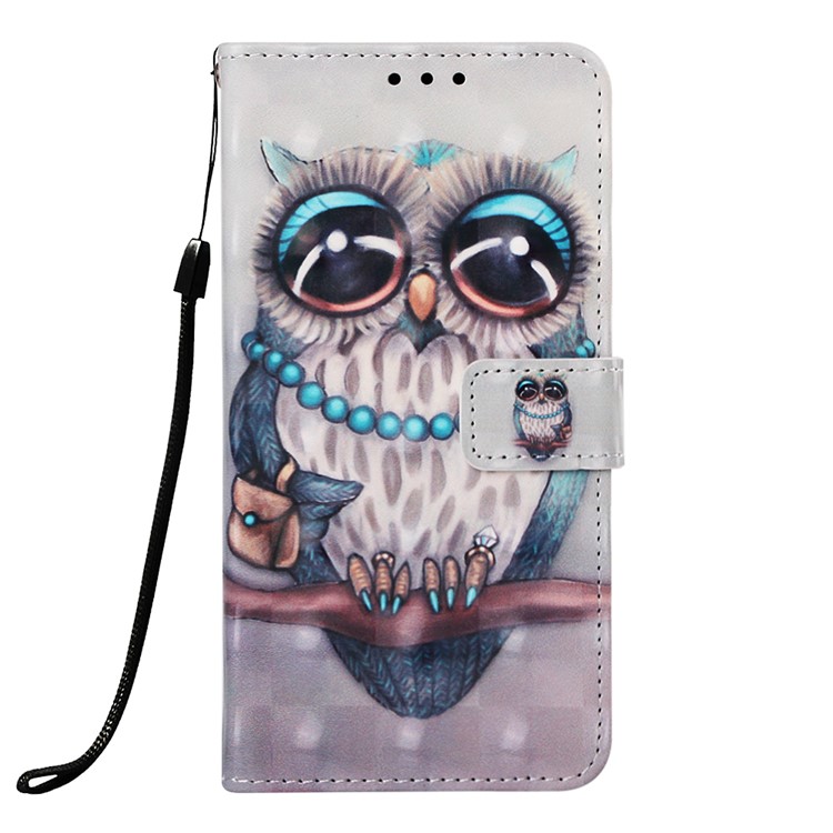 Pattern Printing Light Spot Decor Stand Leather Wallet Cover for Xiaomi Redmi Note 7S / Note 7 / Redmi Note 7 Pro (India) - Owl-2