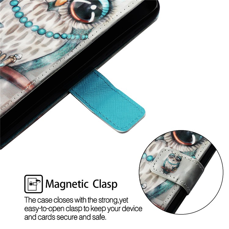 Pattern Printing Light Spot Decor Stand Leather Wallet Cover for Xiaomi Redmi Note 7S / Note 7 / Redmi Note 7 Pro (India) - Owl-5