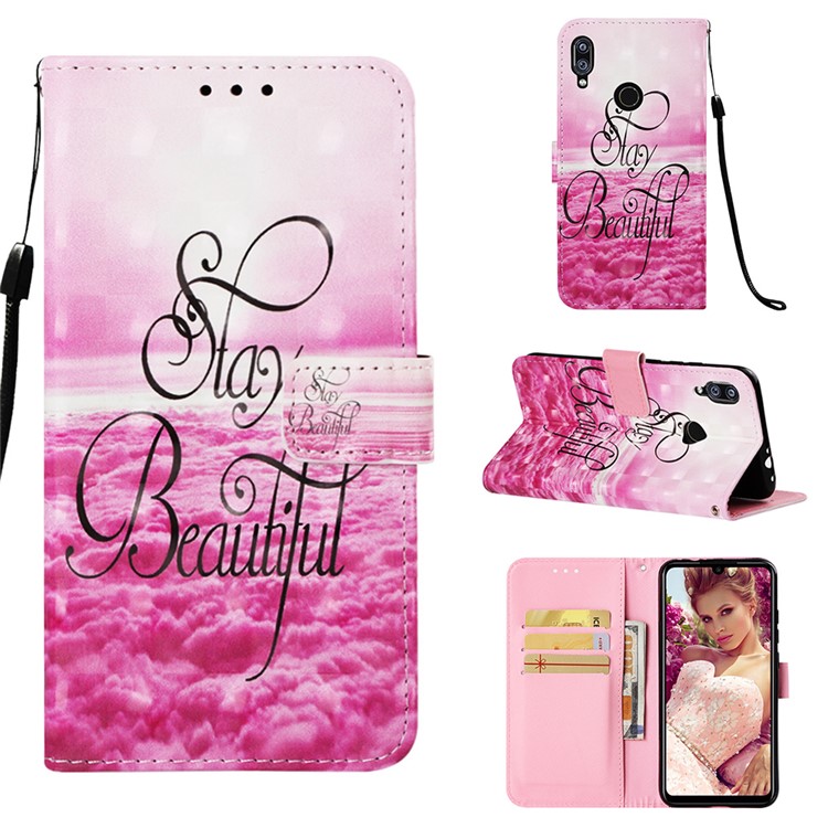 Pattern Printing Light Spot Decor Stand Leather Wallet Cover for Xiaomi Redmi Note 7S / Note 7 / Redmi Note 7 Pro (India) - Stay Beautiful-1