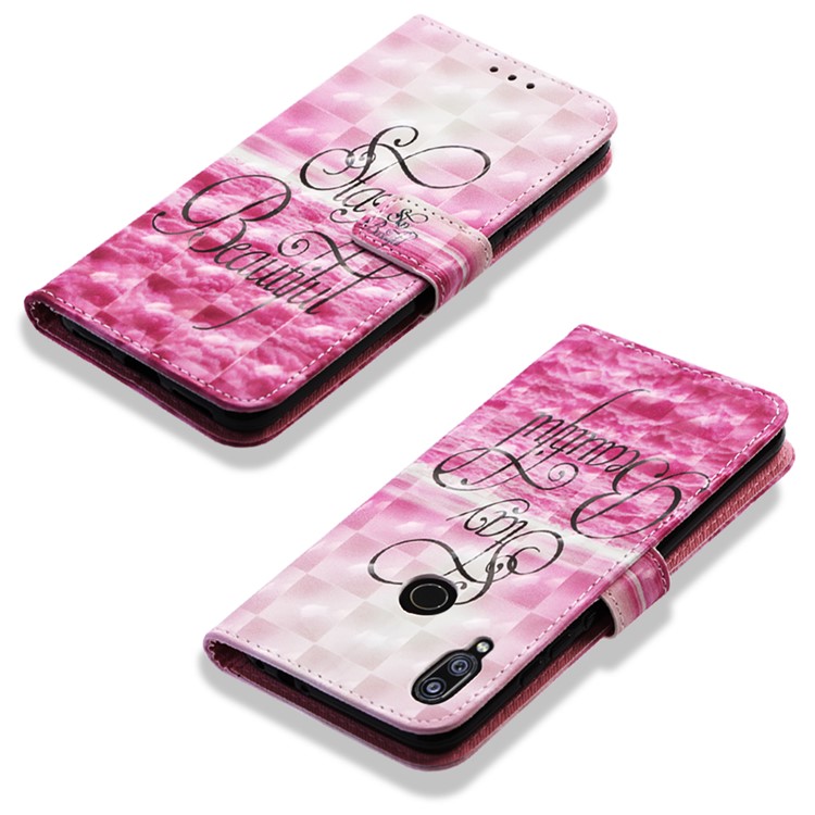 Pattern Printing Light Spot Decor Stand Leather Wallet Cover for Xiaomi Redmi Note 7S / Note 7 / Redmi Note 7 Pro (India) - Stay Beautiful-7