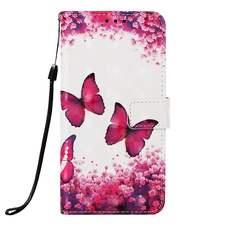 Pattern Printing Light Spot Decor Stand Leather Wallet Cover for Xiaomi Redmi Note 7S / Note 7 / Redmi Note 7 Pro (India) - Red Butterfly-2