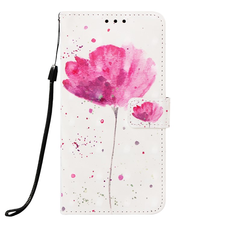Pattern Printing Light Spot Decor Stand Leather Wallet Cover for Xiaomi Redmi Note 7S / Note 7 / Redmi Note 7 Pro (India) - Red Flower-2