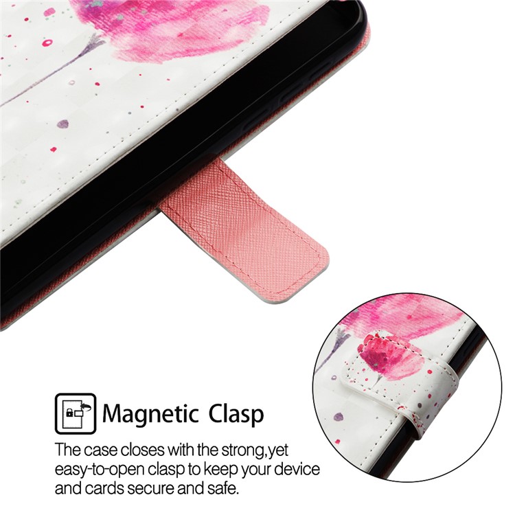 Pattern Printing Light Spot Decor Stand Leather Wallet Cover for Xiaomi Redmi Note 7S / Note 7 / Redmi Note 7 Pro (India) - Red Flower-5
