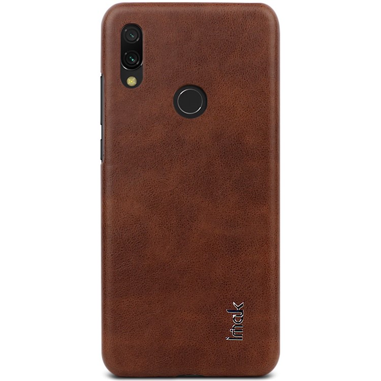 IMAK Ruiyi Series PU Leather Skin Plastic Hard Phone Shell for Xiaomi Redmi 7 / Y3 - Brown-2