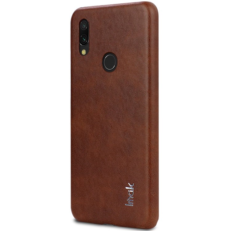 IMAK Ruiyi Series PU Leather Skin Plastic Hard Phone Shell for Xiaomi Redmi 7 / Y3 - Brown-3