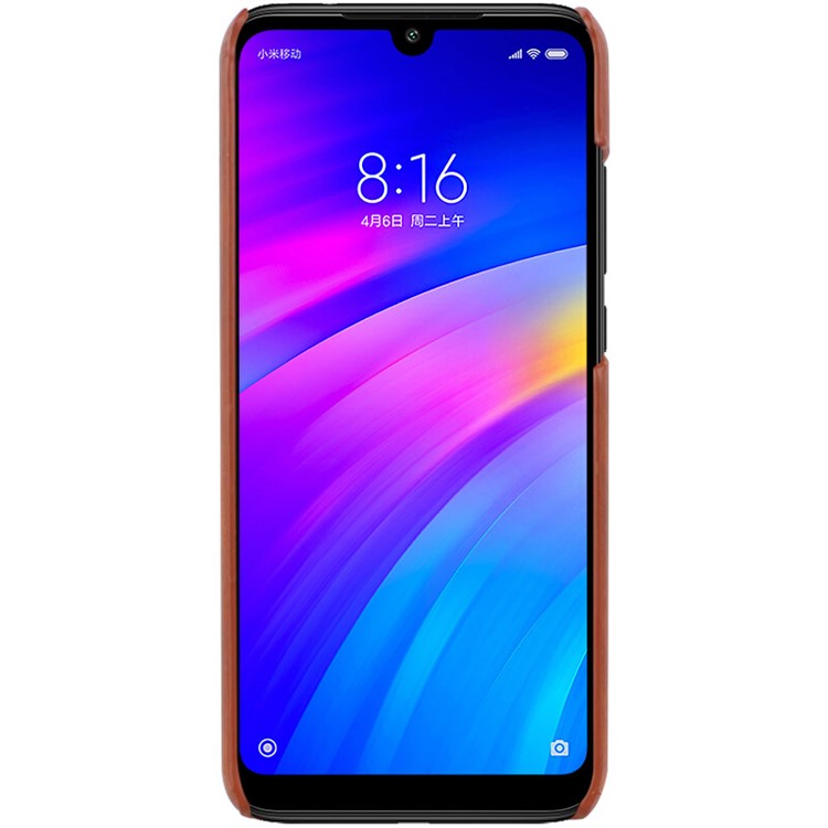 IMAK Ruiyi Series PU Leather Skin Plastic Hard Phone Shell for Xiaomi Redmi 7 / Y3 - Brown-4