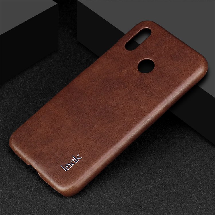 IMAK Ruiyi Series PU Leather Skin Plastic Hard Phone Shell for Xiaomi Redmi 7 / Y3 - Brown-6