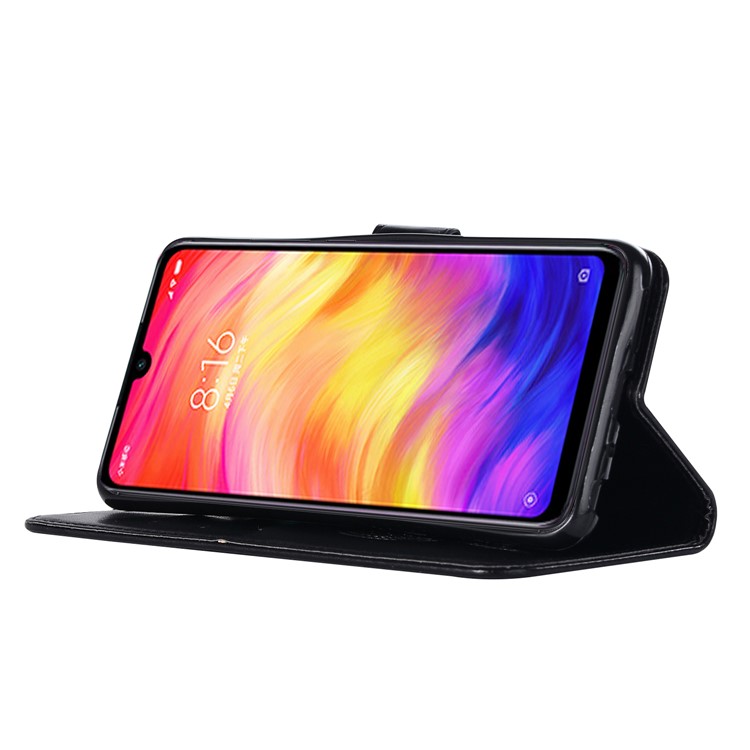 Impreinte de Rêve Receveur de Chouette en Cuir Couverture Mobile Pour Xiaomi Redmi 7 / Redmi Y3 - le Noir-5