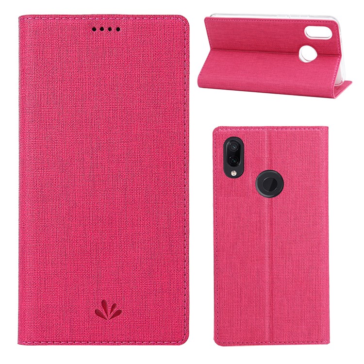 VILI DMX Cross Texture Stand Leather Phone Casing for Xiaomi Redmi Note 7S / Note 7/Note 7 Pro (India) - Rose-1