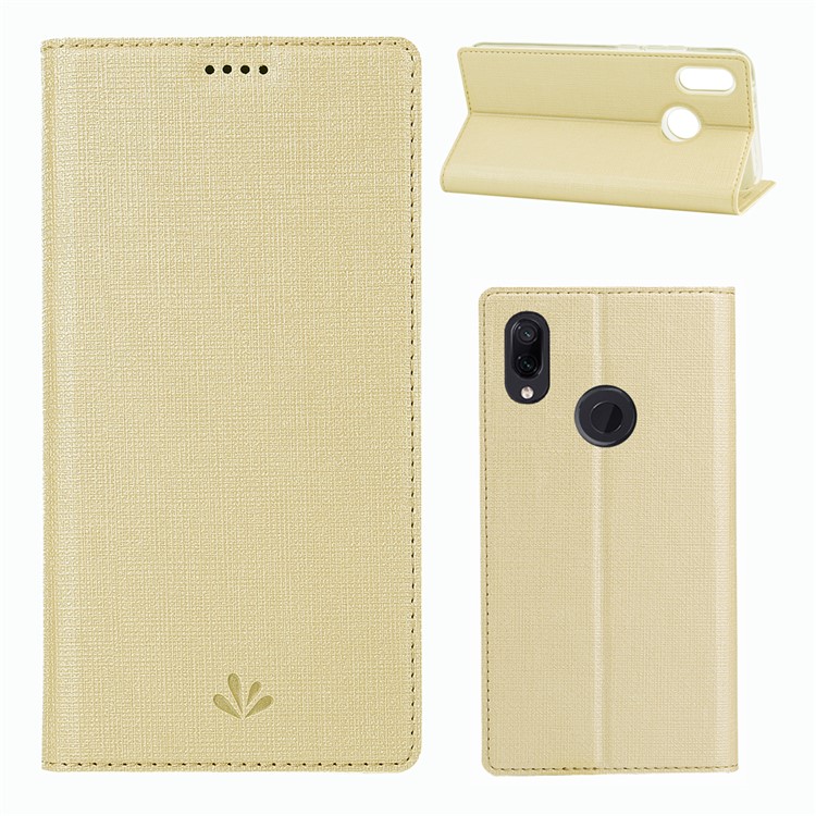 VILI DMX Cross Texture Stand Leather Phone Casing for Xiaomi Redmi Note 7S / Note 7/Note 7 Pro (India) - Gold-1