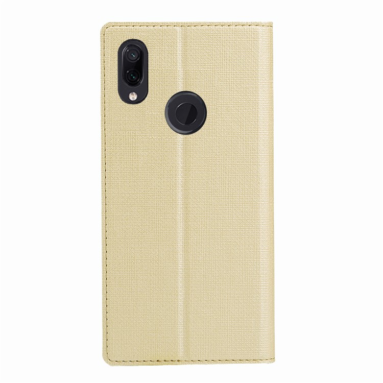 VILI DMX Cross Texture Stand Leather Phone Casing for Xiaomi Redmi Note 7S / Note 7/Note 7 Pro (India) - Gold-3