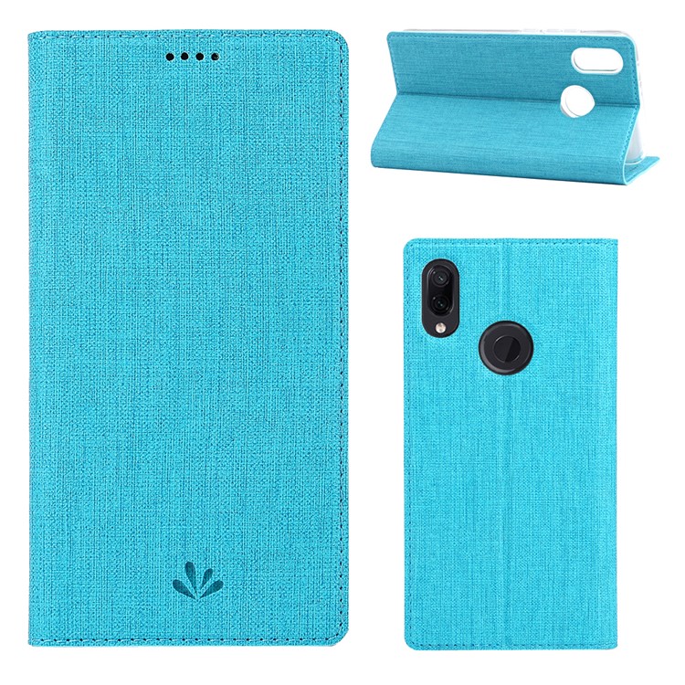 VILI DMX Cross Texture Stand Leather Phone Casing for Xiaomi Redmi Note 7S / Note 7/Note 7 Pro (India) - Blue-1