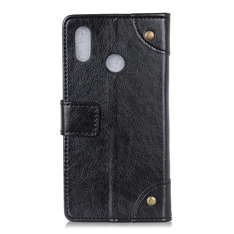 Nappa Texture PU Leather Protection Phone Casing for Xiaomi Redmi 7 - Black-2