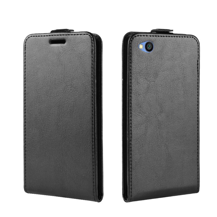 Crazy Horse Vertical Flip Leather Protective Case for Xiaomi Redmi Go - Black-2