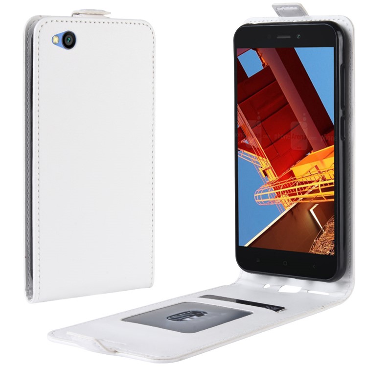 Crazy Horse Vertical Flip Leather Protective Case for Xiaomi Redmi Go - White-1