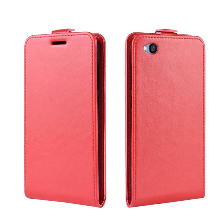 Crazy Horse Vertical Flip Leather Protective Case for Xiaomi Redmi Go - Red-2