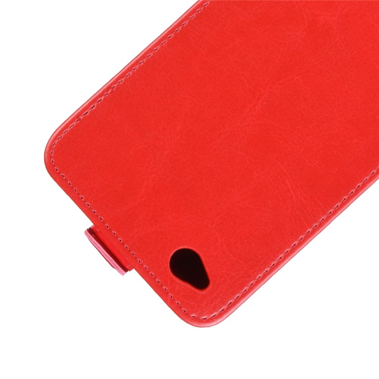 Crazy Horse Vertical Flip Leather Protective Case for Xiaomi Redmi Go - Red-4