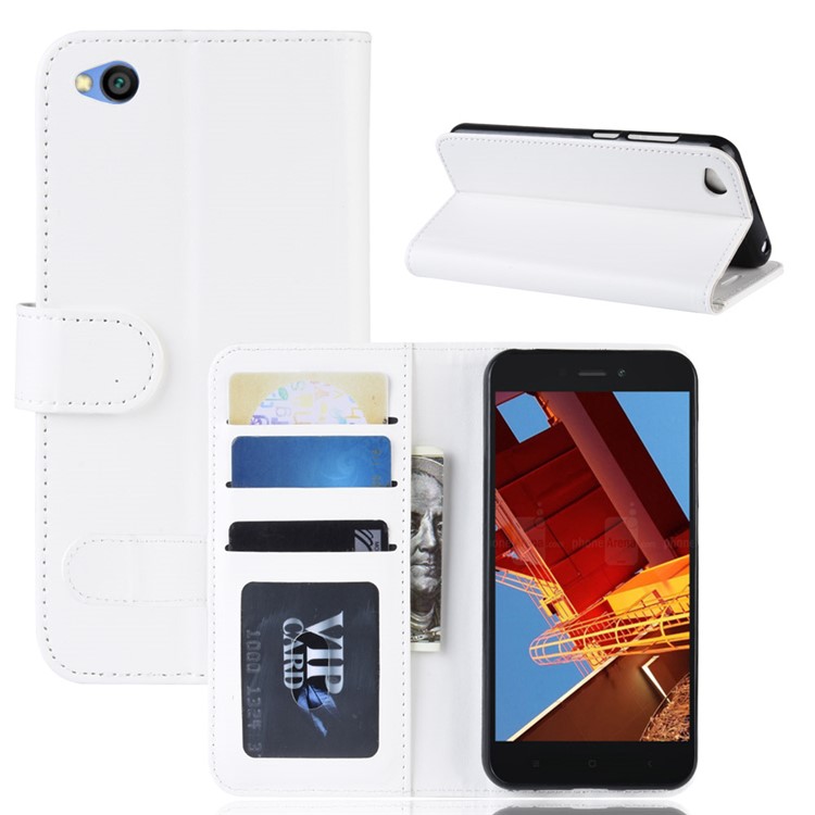 Crazy Horse PU Leather Stand Wallet Flip Case for Xiaomi Redmi Go - White-8