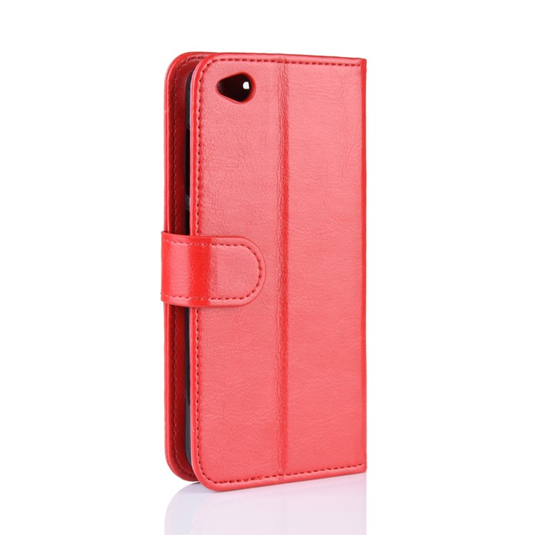 Crazy Horse PU Leather Stand Wallet Flip Case for Xiaomi Redmi Go - Red-3