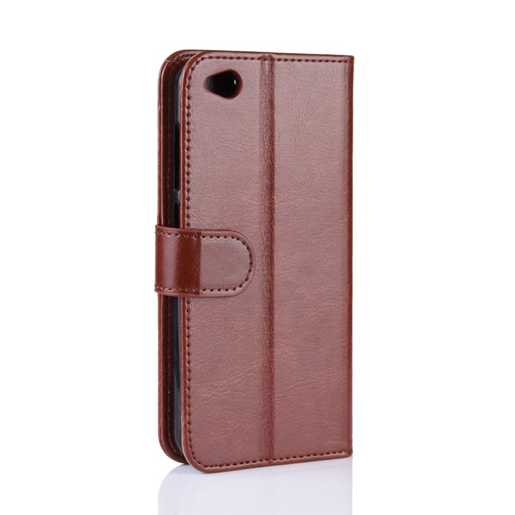 Crazy Horse PU Leather Stand Wallet Flip Case for Xiaomi Redmi Go - Brown-3