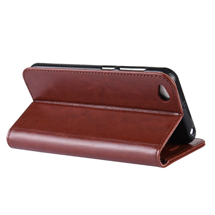 Crazy Horse PU Leather Stand Wallet Flip Case for Xiaomi Redmi Go - Brown-6