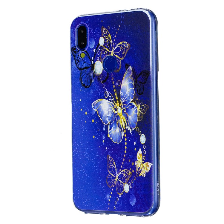 Pattern Printing Soft TPU Case for Xiaomi Redmi Note 7S / Note 7 / Note 7 Pro (India)- Blue Butterfly-2
