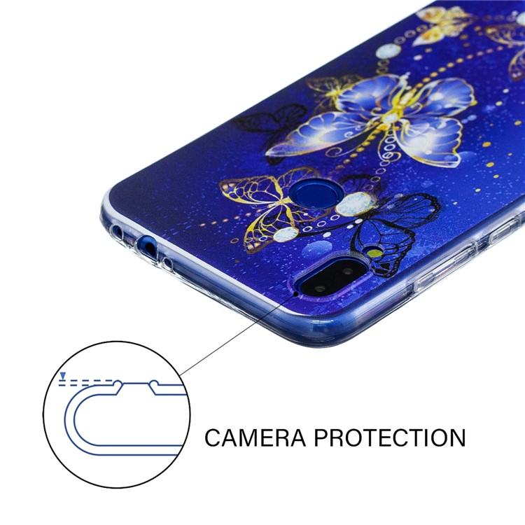 Pattern Printing Soft TPU Case for Xiaomi Redmi Note 7S / Note 7 / Note 7 Pro (India)- Blue Butterfly-6
