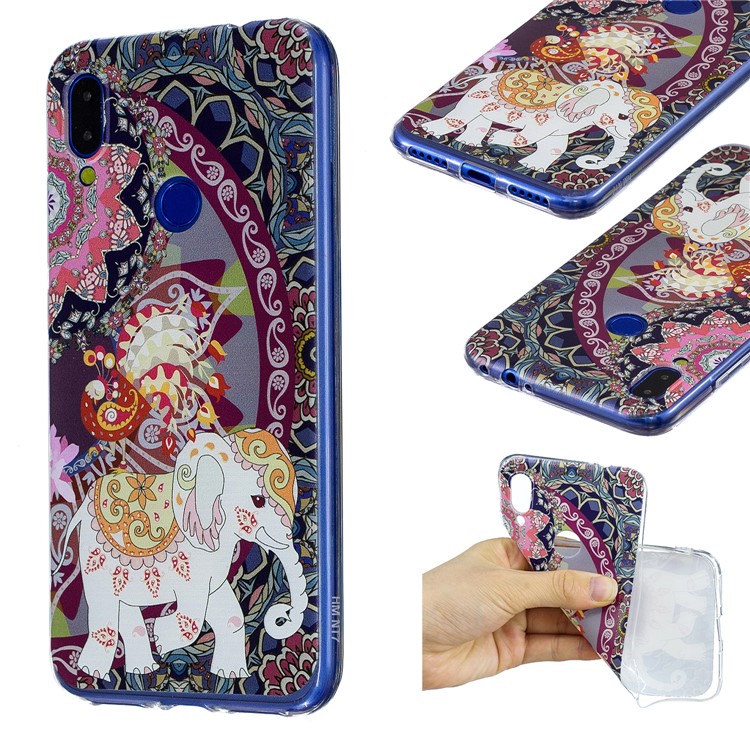 Pattern Printing Soft TPU Case for Xiaomi Redmi Note 7S / Note 7 / Note 7 Pro (India)- Big Elephant-1