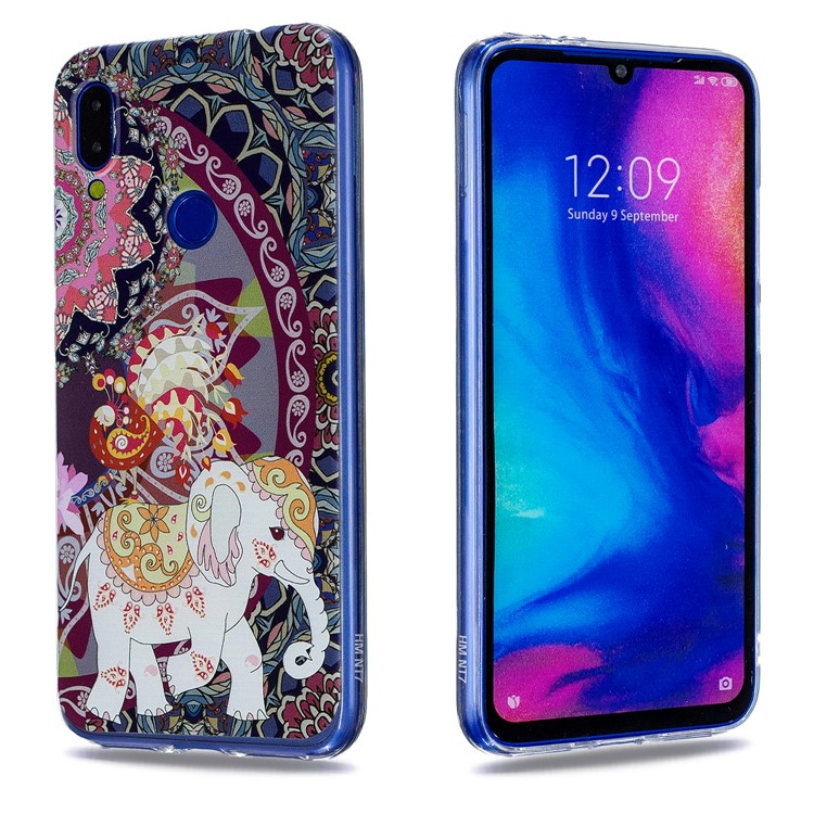 Pattern Printing Soft TPU Case for Xiaomi Redmi Note 7S / Note 7 / Note 7 Pro (India)- Big Elephant-3