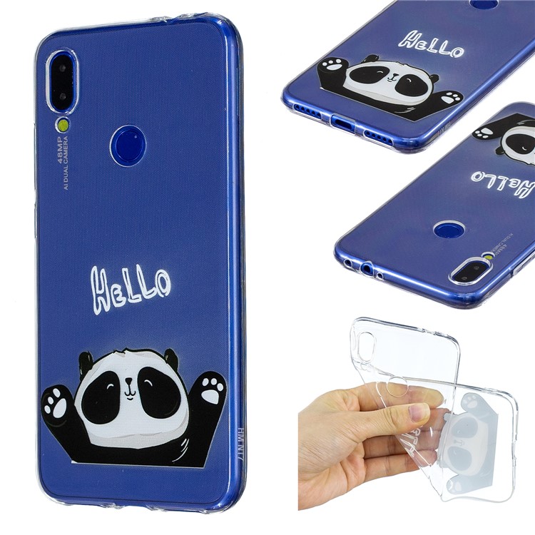 Pattern Printing Soft TPU Case for Xiaomi Redmi Note 7S / Note 7 / Note 7 Pro (India)- Hello Panda-1