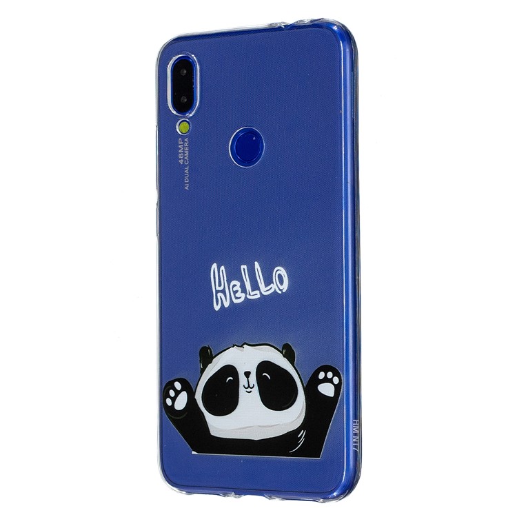 Pattern Printing Soft TPU Case for Xiaomi Redmi Note 7S / Note 7 / Note 7 Pro (India)- Hello Panda-2