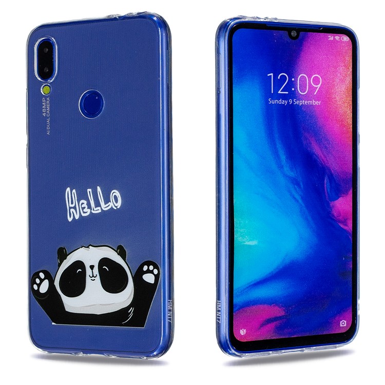 Pattern Printing Soft TPU Case for Xiaomi Redmi Note 7S / Note 7 / Note 7 Pro (India)- Hello Panda-3