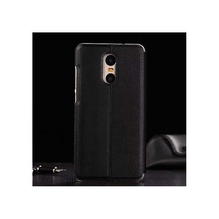 Information View Window Leather Stand Case for Xiaomi Redmi Note 4 - Black-2
