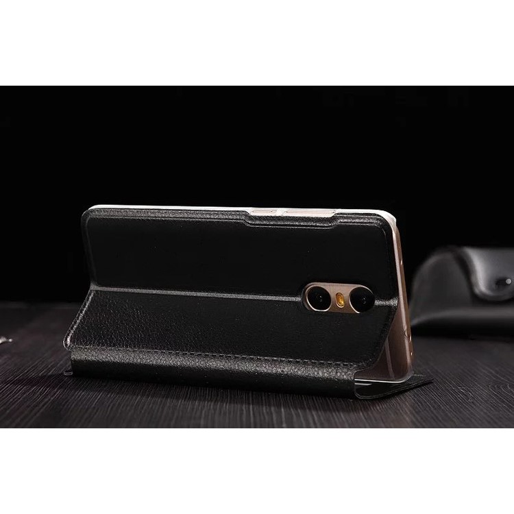 Information View Window Leather Stand Case for Xiaomi Redmi Note 4 - Black-3