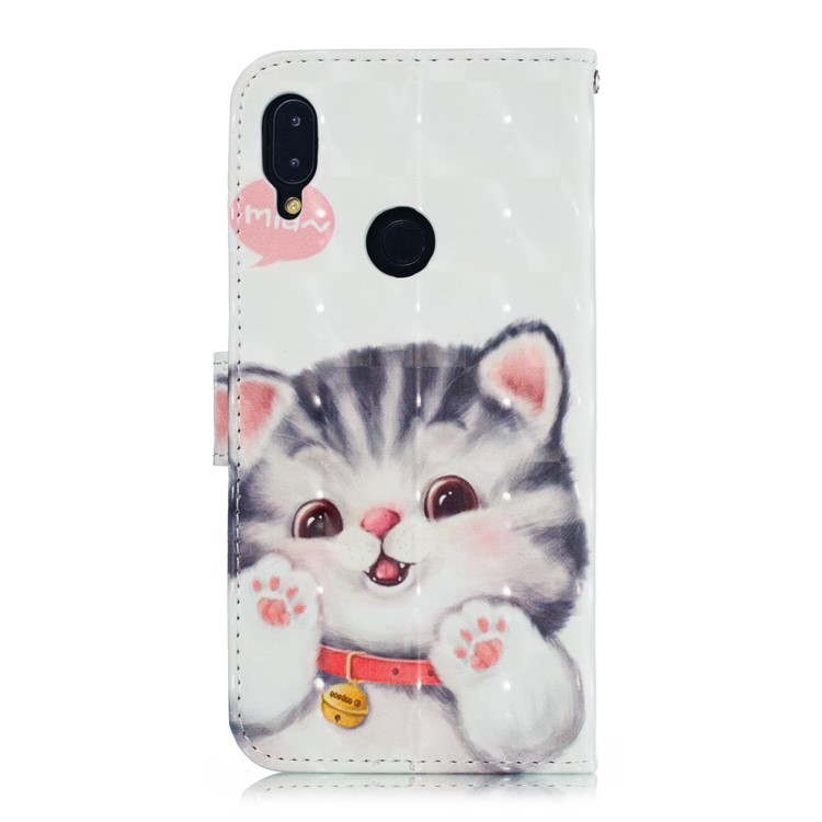 Pattern Printing Light Spot Decor Leather Wallet Case for Xiaomi Redmi Note 7 / Note 7 Pro (India) - Adorable Cat-3