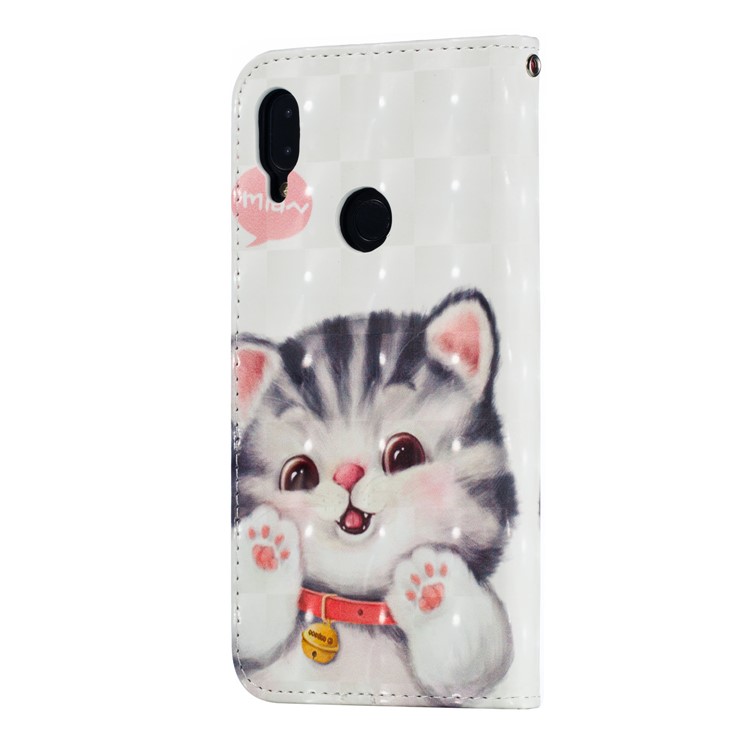 Pattern Printing Light Spot Decor Leather Wallet Case for Xiaomi Redmi Note 7 / Note 7 Pro (India) - Adorable Cat-5