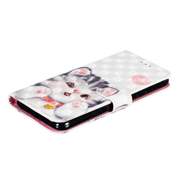 Pattern Printing Light Spot Decor Leather Wallet Case for Xiaomi Redmi Note 7 / Note 7 Pro (India) - Adorable Cat-7