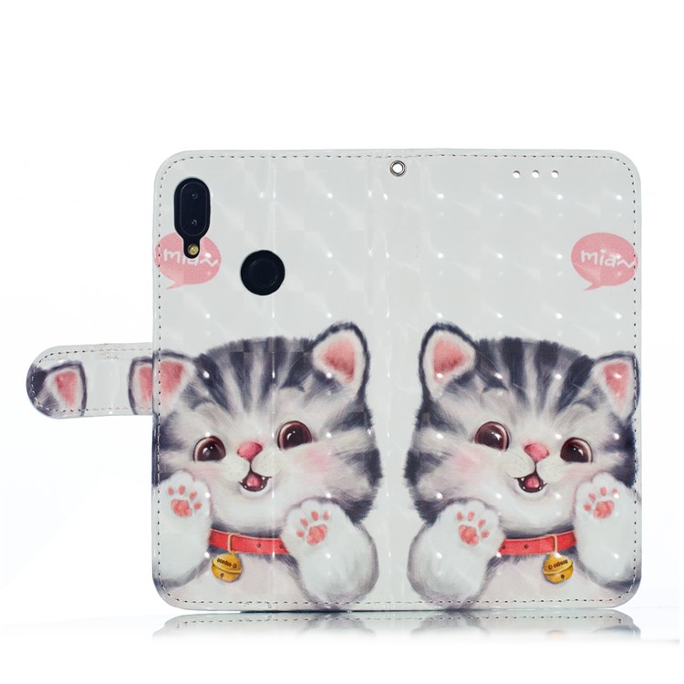 Pattern Printing Light Spot Decor Leather Wallet Case for Xiaomi Redmi Note 7 / Note 7 Pro (India) - Adorable Cat-9