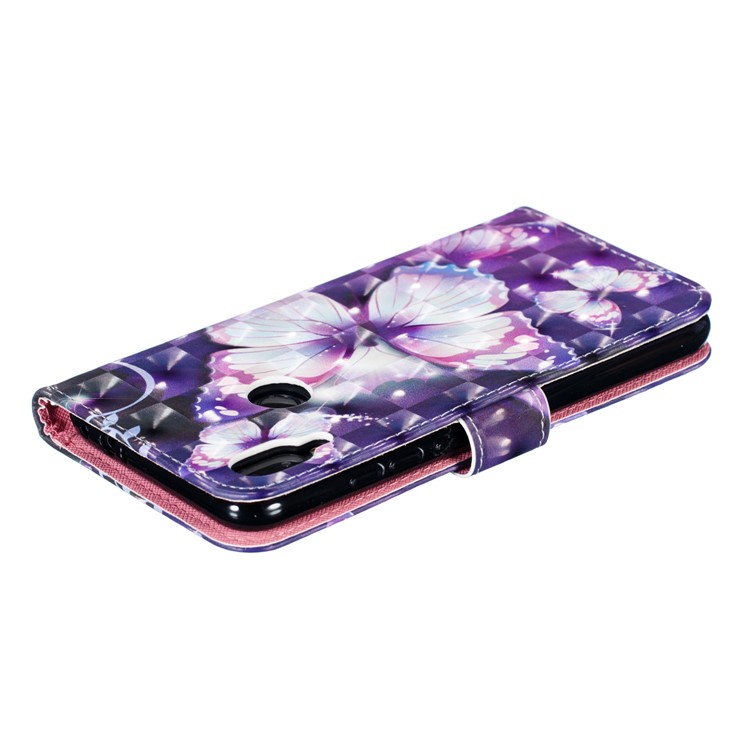 Pattern Printing Light Spot Decor Leather Wallet Case for Xiaomi Redmi Note 7S / Note 7 / Note 7 Pro (India) - Purple Butterfly-8
