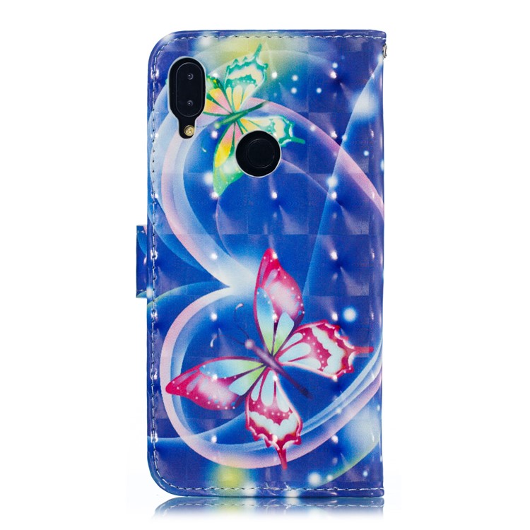Pattern Printing Light Spot Decor Leather Wallet Case for Xiaomi Redmi Note 7S / Note 7 / Note 7 Pro (India) - Vivid Butterfly-3