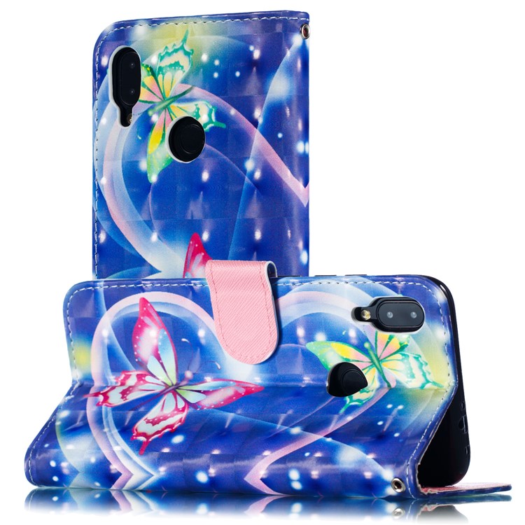 Pattern Printing Light Spot Decor Leather Wallet Case for Xiaomi Redmi Note 7S / Note 7 / Note 7 Pro (India) - Vivid Butterfly-6