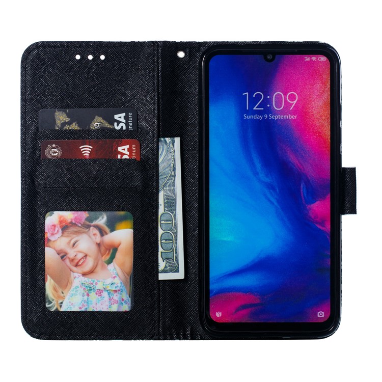 Pattern Printing Light Spot Decor Leather Wallet Case for Xiaomi Redmi Note 7S / Note 7 / Note 7 Pro (India) - Blue Butterfly-10