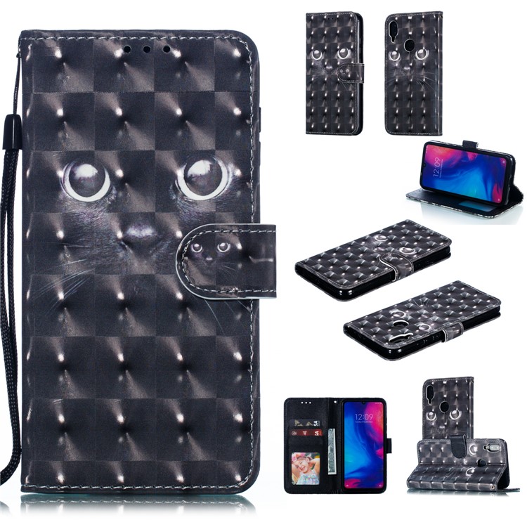 Pattern Printing Light Spot Decor Leather Wallet Case for Xiaomi Redmi Note 7S / Note 7 / Note 7 Pro (India) - Cat-1