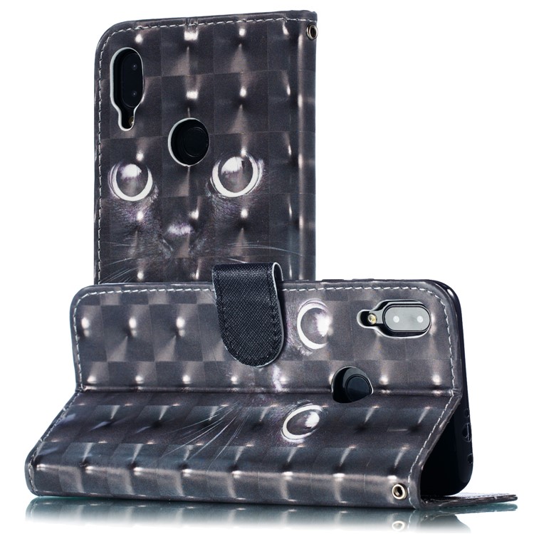 Pattern Printing Light Spot Decor Leather Wallet Case for Xiaomi Redmi Note 7S / Note 7 / Note 7 Pro (India) - Cat-6