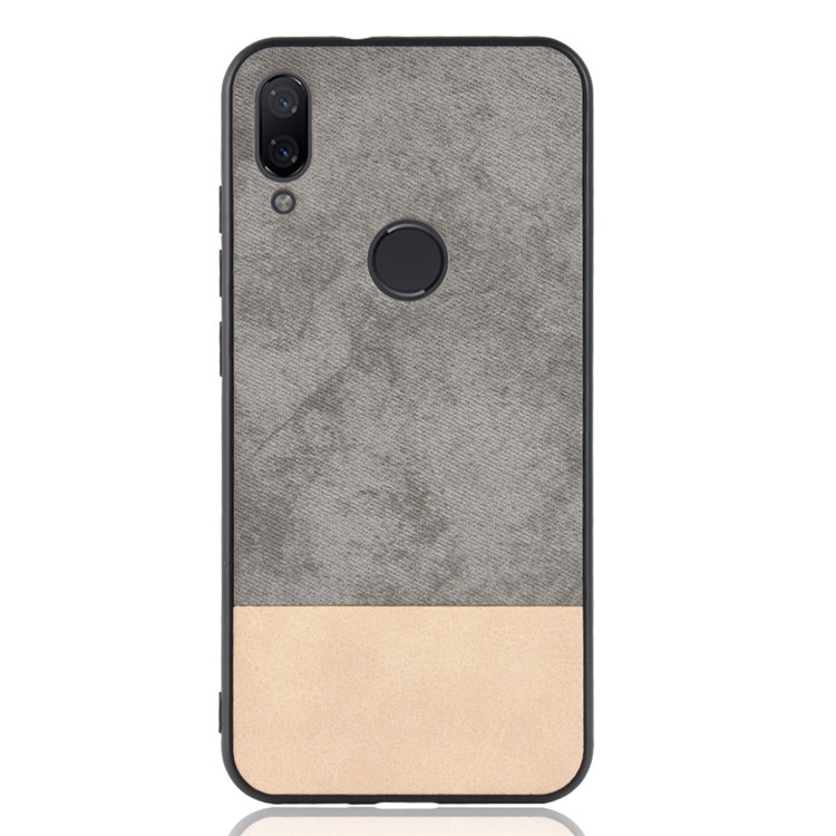 Bi-color Splicing PU Leather Coated PC + TPU Hybrid Case Shell for Xiaomi Redmi 7 - Grey-2